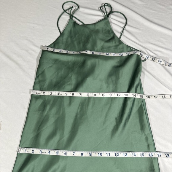 NWD Know One Cares [ Small ] Satin Bias Cut Maxi Dress in Green #7119 - Picture 3 of 16